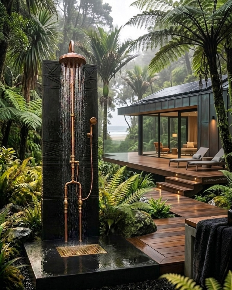 Awesome combination for New Zealand luxury hot and cold shower fittings with handheld diverter.