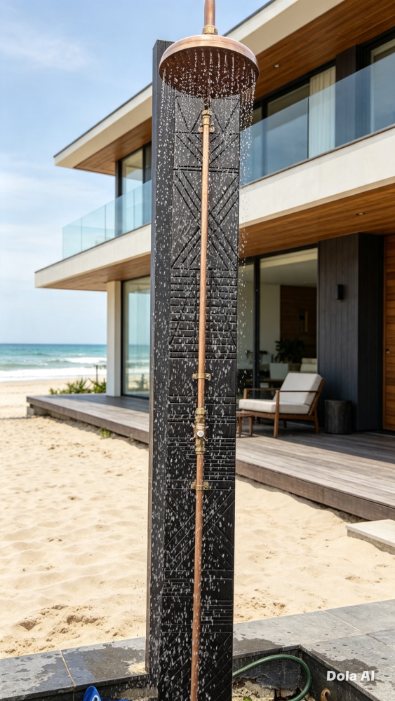 Single Redwood Yakisugi cold showers great for the beach ...